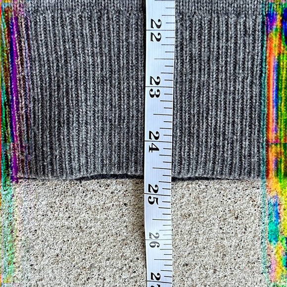 J. Crew grey color blocked crew neck sweater with shoulder/side seam zippers - Picture 8 of 10